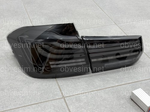 Задние LED фонари стиль CSL для BMW 3 series F30 2012-2018 дымчатые, комплект 4шт.
