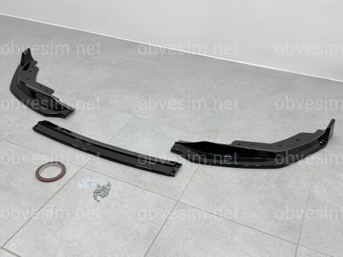 Накладка переднего бампера M-Performance BMW 3 series G20 G21 2018-2022 ABS пластик, цвет черный глянец