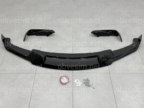 Юбка переднего бампера M-Performance MAD F30 F31 2012-2018, цвет черный глянец