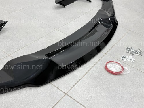 Юбка переднего бампера M-Performance MAD F30 F31 2012-2018, цвет черный глянец