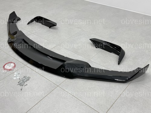 Юбка переднего бампера M-Performance MAD F30 F31 2012-2018, цвет черный глянец
