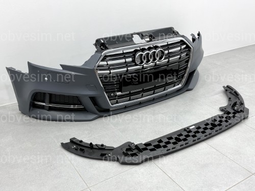 Бампер передний в сборе S-Line для Audi A3 2017-2020