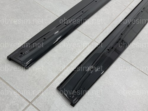 Лезвия под пороги M Paket для BMW 4 series F32 F33 2013-2020 ABS пластик, цвет черный глянец