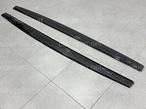 Лезвия под пороги M Paket для BMW 4 series F32 F33 2013-2020 ABS пластик, цвет черный глянец