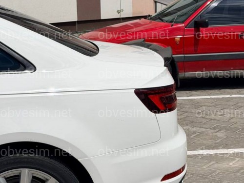 Спойлер лип стиль M4 для Audi A4 B9 2015-2023 ABS пластик, цвет черный глянец