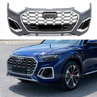 Бампер передний в сборе S-Line CHROME для Audi Q5 2021-2024