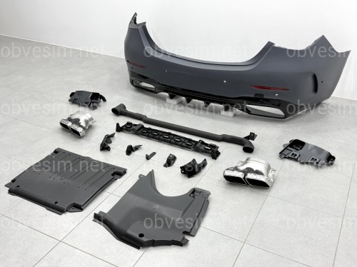 Задний бампер с насадками в сборе AMG C63 Mercedes C-class W206 2021+
