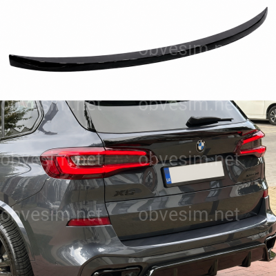 Спойлер под стекло (нижний) BMW X5 G05 2018+ ABS пластик цвет, черный глянец