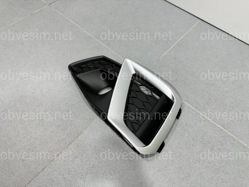Левая накладка переднего бампера хром 8WD 807 681 M для Audi A4 B9 РЕСТАЙЛИНГ 2020-2023