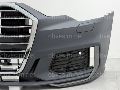 Бампер передний в сборе S-Line CHROME для Audi A6 C8 2018+