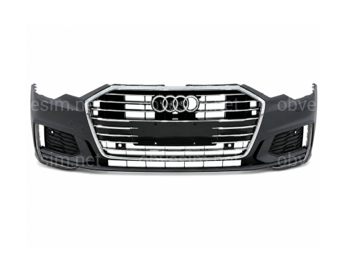 Бампер передний в сборе S-Line CHROME для Audi A6 C8 2018+