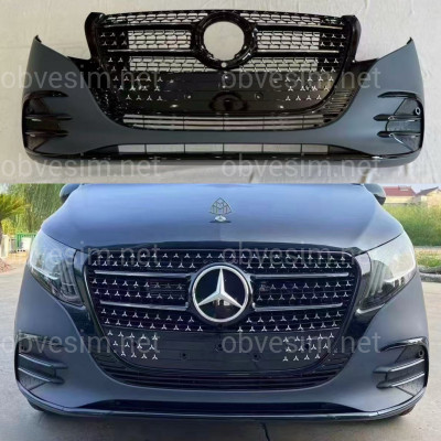 Бампер передний AMG BLACK 2024+ Mercedes V Class Vito Metris W447 2014-