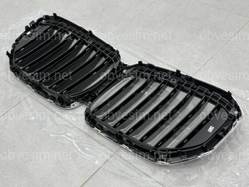Решетка ноздри BMW X5 G05 LCI 2023- под камеру МАТОВЫЙ ХРОМ