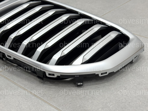 Решетка ноздри BMW X5 G05 LCI 2023- под камеру МАТОВЫЙ ХРОМ