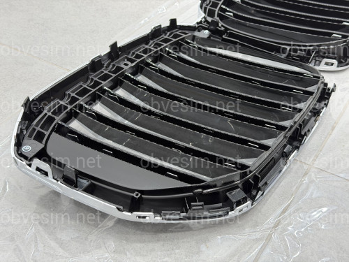 Решетка ноздри BMW X5 G05 LCI 2023- под камеру МАТОВЫЙ ХРОМ