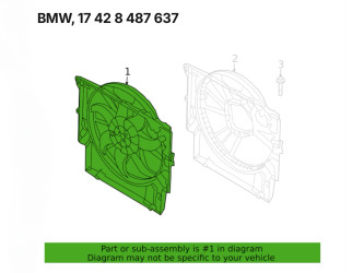 17428487637 диффузор с вентилятором BMW