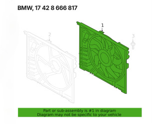 17428666817 BMW диффузор с вентилятором 2.0 600W