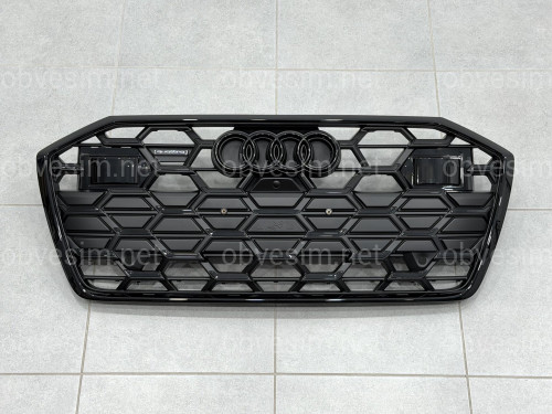 Решетка бампера S-line 2022+ BLACK 4K0853651T 3FZ для Audi A6 C8 2018+