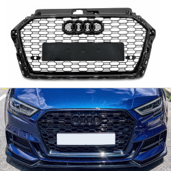 Решетка радиатора стиль RS3 BLACK для Audi A3 2017-2020