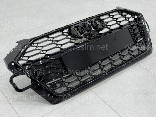Решетка радиатора в стиле RS4 BLACK для Audi A4 2020-2023