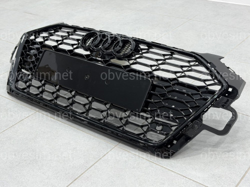 Решетка радиатора в стиле RS4 BLACK для Audi A4 2020-2023