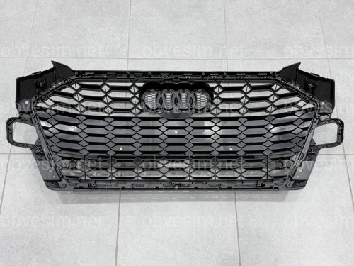 Решетка радиатора в стиле RS4 BLACK для Audi A4 2020-2023