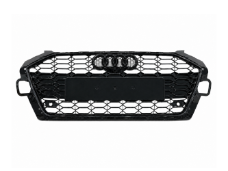 Решетка радиатора в стиле RS4 BLACK для Audi A4 2020-2023