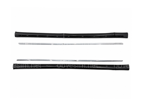 Накладки на пороги с хромом AMG EXTRALONG Mercedes-Benz Vito V-Class w447 2015- 2 сдвижные двери
