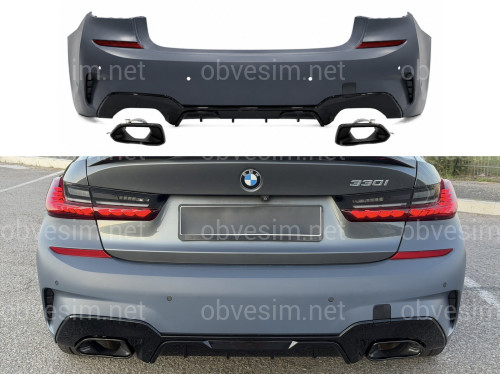 Бампер задний с насадками M340i для BMW 3 series G20 2018-2022