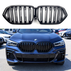 Решетка радиатора ноздри стиль Х6M F96 для BMW X6 G06 2019- черный глянец
