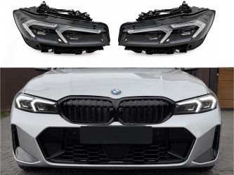 Фары LCI 2022+ рестайлинг Shadow Line для BMW G20 / G21 2019-2022 2шт. с заменой бампера на 22+