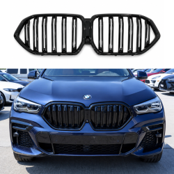 Решетка радиатора ноздри стиль Х6M F96 для BMW X6 G06 2019- черный глянец