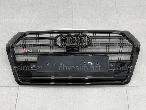 Решетка радиатора стиль SQ5 BLACK для Audi Q5 2017-2020