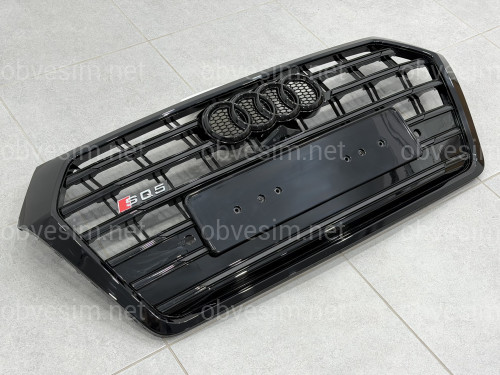 Решетка радиатора стиль SQ5 BLACK для Audi Q5 2017-2020