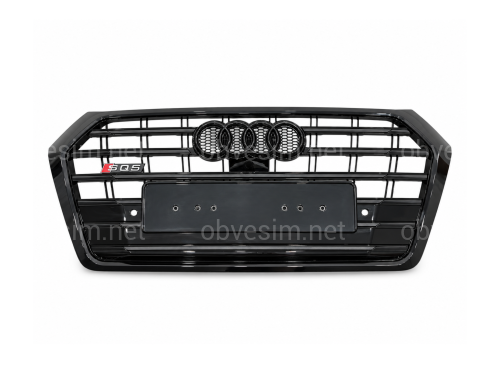 Решетка радиатора стиль SQ5 BLACK для Audi Q5 2017-2020