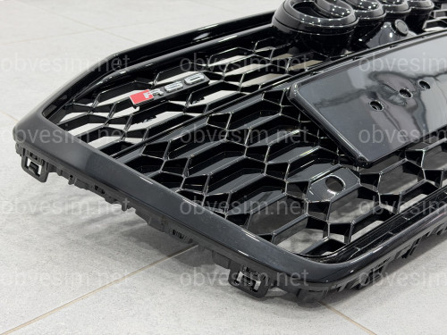 Решетка радиатора стиль RS6 BLACK для Audi A6 C8 2018+