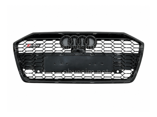 Решетка радиатора стиль RS6 BLACK для Audi A6 C8 2018+