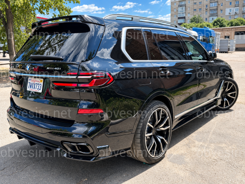 Лезвия под пороги M Paket BMW X7 G07 2019+ 2шт. черный глянец