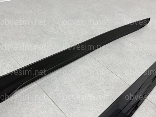 Лезвия под пороги M Paket BMW X7 G07 2019+ 2шт. черный глянец, КОРОТКИЕ
