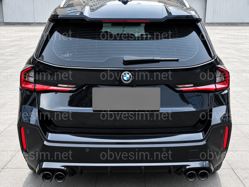 Комплект обвеса M-Performance (накладки бампера, лезвия, диффузор, спойлер, козырек, насадки) для BMW X1 U11 U12 2022-, цвет черный глянец