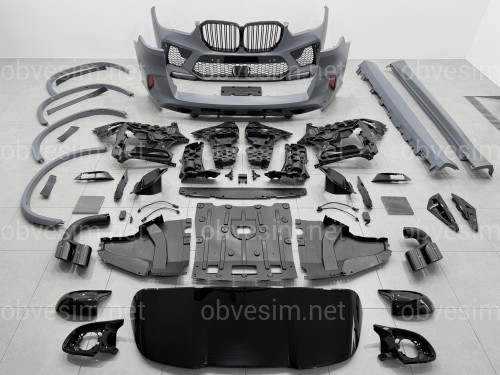 Комплект обвеса X5M F95 BMW для G05 2018-2022 (бампера в сборе, пороги, арки, ноздри, корпуса зеркал, жабры, спойлер)