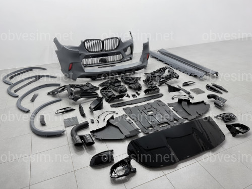 Комплект обвеса X5M F95 BMW для G05 2018-2022 (бампера в сборе, пороги, арки, ноздри, корпуса зеркал, жабры, спойлер)