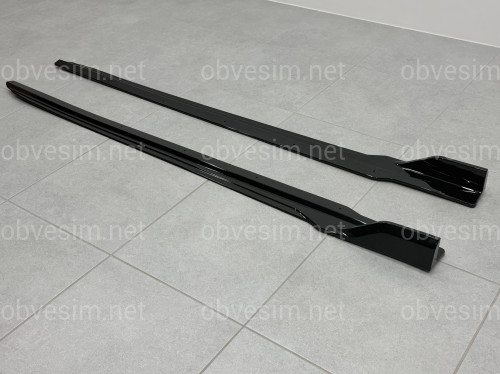 Лезвия под пороги Paradigma BMW X3 G01 X3M F97 / X4 G02 F98 2018-2024 2шт. ABS пластик, цвет черный глянец