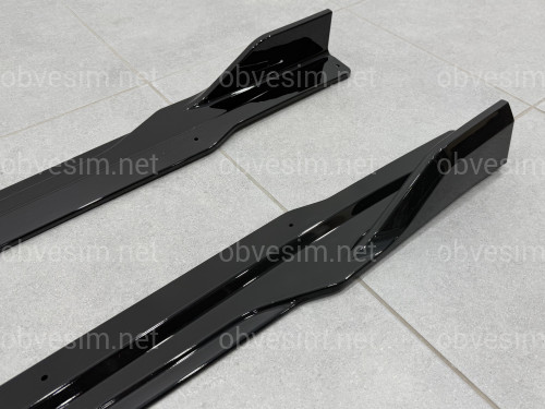 Лезвия под пороги Paradigma BMW X3 G01 X3M F97 / X4 G02 F98 2018-2024 2шт. ABS пластик, цвет черный глянец
