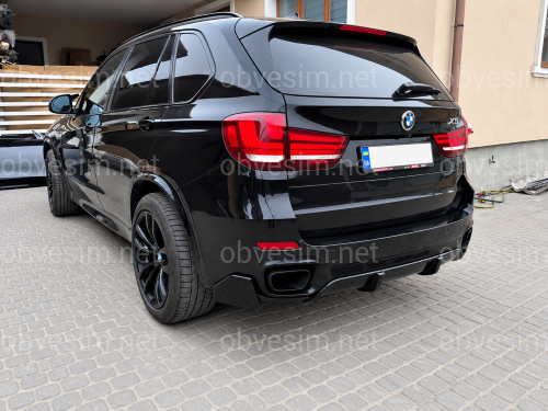 Юбка заднего бампера M-Perfomance для BMW X5 F15 2013-2018 ЧЕРНЫЙ ГЛЯНЕЦ