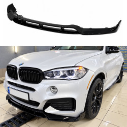 Юбка переднего бампера Paradigma BMW X6 F16 2013-2018, цвет черный глянец