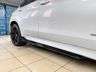 Лезвия под пороги M-Perfomance BMW X6 F16 X6M F86 2шт. ABS пластик, черный глянец