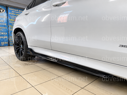 Лезвия под пороги M-Perfomance BMW X6 F16 X6M F86 2шт. ABS пластик, черный глянец