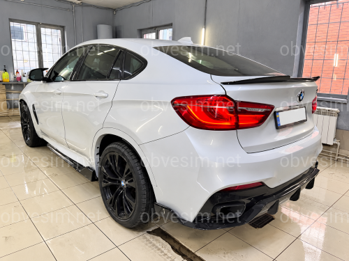 Лезвия под пороги M-Perfomance BMW X6 F16 X6M F86 2шт. ABS пластик, черный глянец