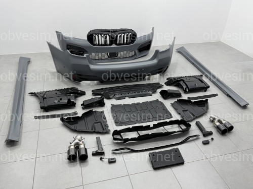 Комплект обвеса M5 F90 LCI BMW 5 series G30 2020+ (передний / задний бампер, пороги, насадки на труби, жалюзи, ноздри)
